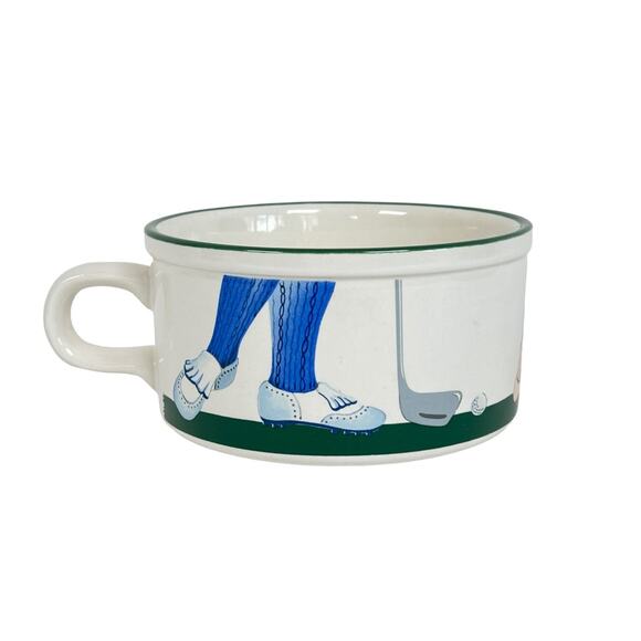 Century Japan Oversized Cup Ceramic Golf Mug Soup Coffee Pottery Golfer Vintage - Picture 2 of 10